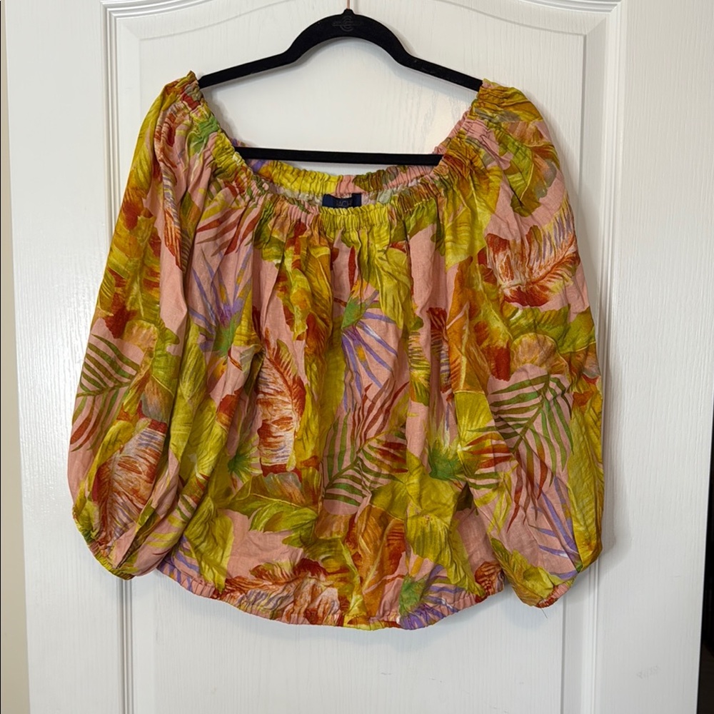 Rachel Rachel Roy Off Shoulder Linen Blend Top XL